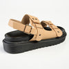 Madison Jagger Double Strap Footbed Sandal - Dark Nude-Madison Heart of New York-Buy shoes online