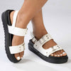 Madison Jagger Double Strap Footbed Sandal - White-Madison Heart of New York-Buy shoes online