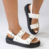 Madison Jagger Double Strap Footbed Sandal - White-Madison Heart of New York-Buy shoes online