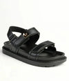 Madison Jamie Double Strap Footbed Sandal - Black