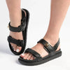 Madison Jamie Double Strap Footbed Sandal - Black