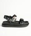 Madison Jamie Double Strap Footbed Sandal - Black-Madison Heart of New York-Buy shoes online