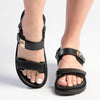 Madison Jamie Double Strap Footbed Sandal - Black-Madison Heart of New York-Buy shoes online