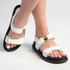 Madison Jamie Double Strap Footbed Sandal - White-Madison Heart of New York-Buy shoes online