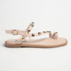 Madison Jay Studded Flat Sandal - Nude-Madison Heart of New York-Buy shoes online