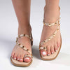 Madison Jay Studded Flat Sandal - Nude-Madison Heart of New York-Buy shoes online