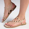 Madison Jay Studded Flat Sandal - Nude-Madison Heart of New York-Buy shoes online