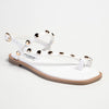 Madison Jay Studded Flat Sandal - White-Madison Heart of New York-Buy shoes online