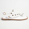 Madison Jay Studded Flat Sandal - White-Madison Heart of New York-Buy shoes online