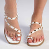 Madison Jay Studded Flat Sandal - White-Madison Heart of New York-Buy shoes online