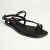 Madison Jay - Studded Strappy Flat Sandal - Black-Madison Heart of New York-Buy shoes online