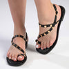 Madison Jay - Studded Strappy Flat Sandal - Black-Madison Heart of New York-Buy shoes online