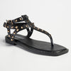 Madison Jaydra Studded T-Bar Sandal - Black-Madison-Buy shoes online