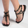 Madison Jaydra Studded T-Bar Sandal - Black-Madison-Buy shoes online