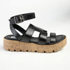 Madison Jeanmarie H Bar Cork Wedge - Black-Madison Heart of New York-Buy shoes online