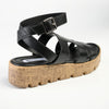 Madison Jeanmarie H Bar Cork Wedge - Black-Madison Heart of New York-Buy shoes online