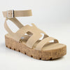 Madison Jeanmarie H Bar Cork Wedge - Taupe-Madison Heart of New York-Buy shoes online