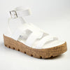 Madison Jeanmarie H Bar Cork Wedge - White-Madison Heart of New York-Buy shoes online