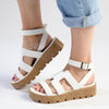 Madison Jeanmarie H Bar Cork Wedge - White-Madison Heart of New York-Buy shoes online