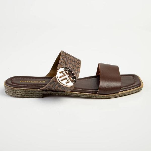 Madison Jen 2 Double Strap Sandal - Chocolate Multi-Madison Heart of New York-Buy shoes online