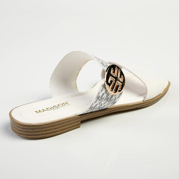 Madison Jen Double Strap Sandal - White Multi-Madison Heart of New York-Buy shoes online