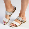 Madison Jen Double Strap Sandal - White Multi-Madison Heart of New York-Buy shoes online