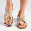 Madison Jenna Toe Ring Flat Sandal - Gold-Madison Heart of New York-Buy shoes online