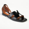 Madison Jenny H Bar Flat Sandal - Black-Madison Heart of New York-Buy shoes online