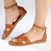 Madison Jenny H Bar Flat Sandals - Tan-Madison Heart of New York-Buy shoes online