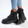 Madison Jersey Hiker Lace Fashion Boot - Black-Madison Heart of New York-Buy shoes online