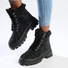 Madison Jersey Hiker Lace Fashion Boot - Black-Madison Heart of New York-Buy shoes online