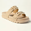 Madison Jeth Push In Sandal With Studs - Dark Nude-Madison Heart of New York-Buy shoes online