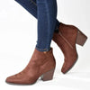 Madison Jett Cuban Heel Ankle Boot - Chocolate
