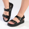 Madison Jillion Sandal With Velcro Backstrap - Black-Madison Heart of New York-Buy shoes online