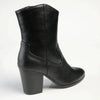 Madison Jodie Plain Block Heel Cowboy Boot - Black