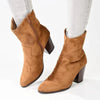 Madison Jodie Plain Block Heel Cowboy Boot - Tan