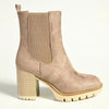 Madison Jones Chelsea Block Heel Boot - Taupe