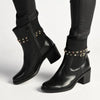 Madison Jonhsy Block Heel Gusset Boot With Stud - Black