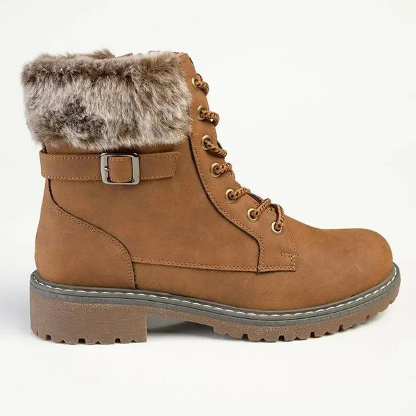 Madison Jordan Fur Collar Boot - Brown