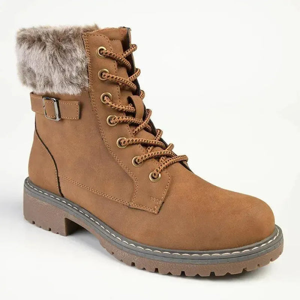 Madison Jordan Fur Collar Boot - Brown