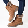Madison Jordan Fur Collar Boot - Brown