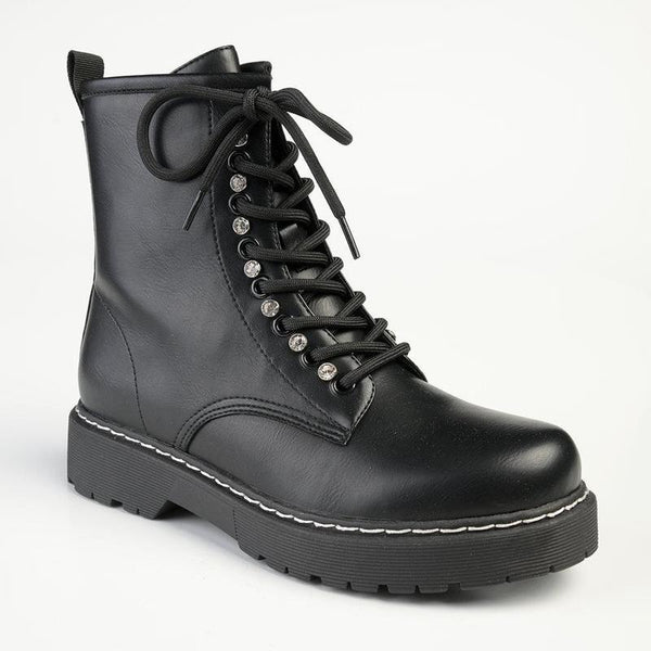 Madison Josephine 2 Lace Up Boots - Black-Madison Heart of New York-Buy shoes online