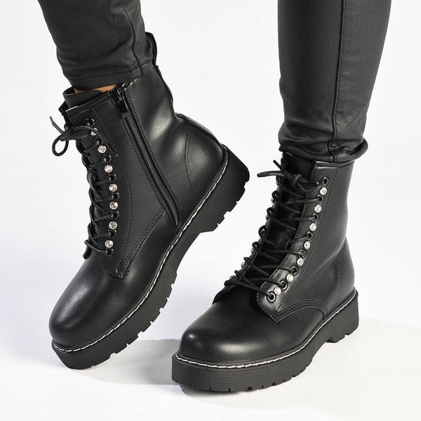 Madison Josephine 2 Lace Up Boots - Black-Madison Heart of New York-Buy shoes online