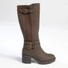 Madison - Jovie 3 Buckle Block Heel Boot - Chocolate