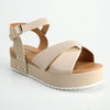 Madison Kali Cross Strap Sandal - Beige-Madison Heart of New York-Buy shoes online