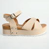 Madison Kali Cross Strap Sandal - Beige-Madison Heart of New York-Buy shoes online