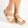 Madison Kali Cross Strap Sandal - Beige-Madison Heart of New York-Buy shoes online