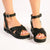 Madison Kali Cross Strap Wedge Sandal - Black-Madison Heart of New York-Buy shoes online