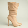 Madison Kessa Rouched Stiletto Boot - Nude-Madison Heart of New York-Buy shoes online