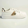 Madison Lace-Up Fashion Sneaker - White/Gold-Madison Heart of New York-Buy shoes online